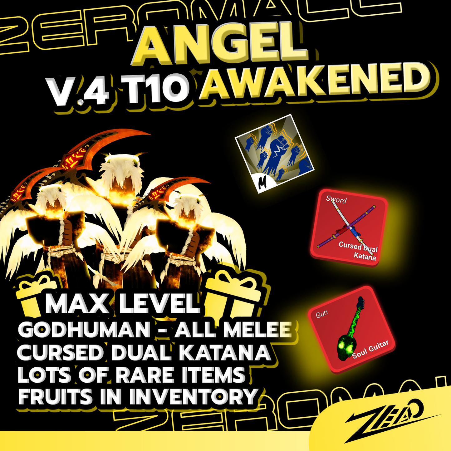 Roblox Blox Fruits Account Race Awakening Angel V4 T10