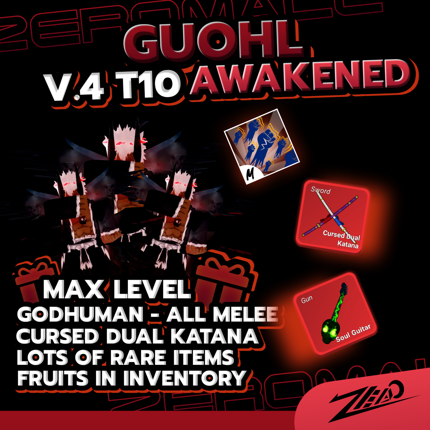 Roblox Blox Fruits Account Race Awakening Ghoul V4 T10