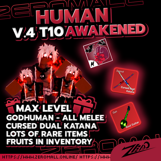 Roblox Blox Fruits Account Race Awakening Human V4 T10 Sanguine Art