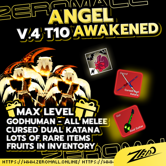 Roblox Blox Fruits Account Race Awakening Angel V4 T10 Sanguine Art
